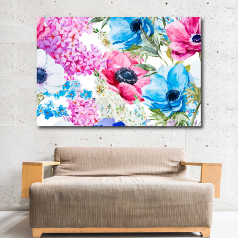 Πίνακας σε καμβά με Ζωγραφική με Πολύχρωμα άνθη